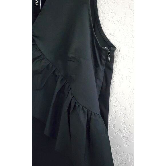 TOP/BLOUSE-INC-INTERNATIONAL CONCEPTS-Black-Sleeveless-Ruffle-Size LARGE - Picture 4 of 14
